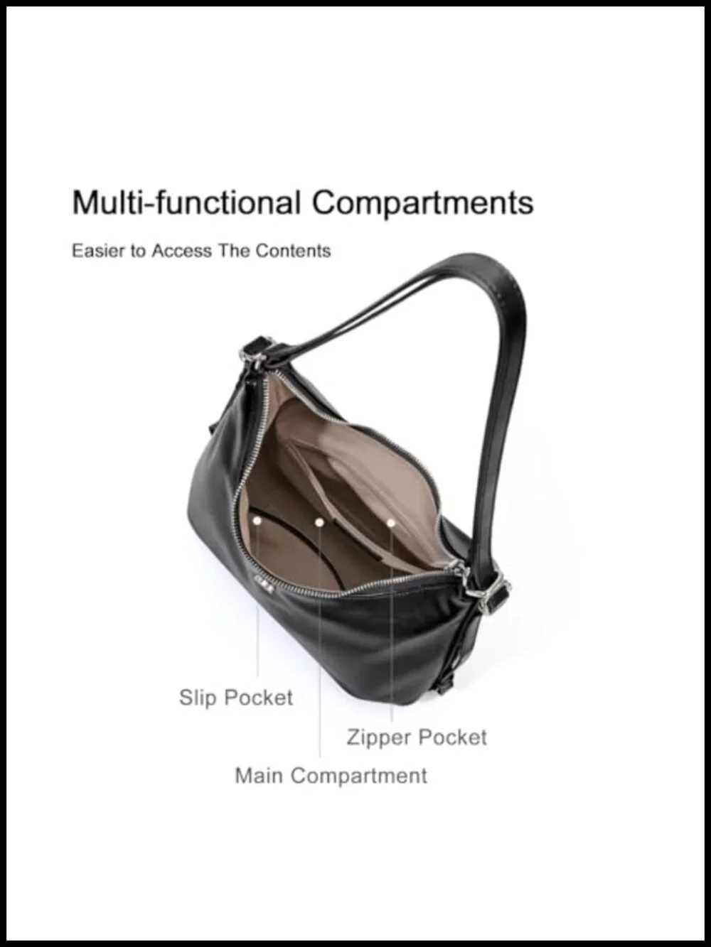 Faux Leather Hobo Shoulder Bag 3-in-1 Backpack Crossbody Tote Work Purse